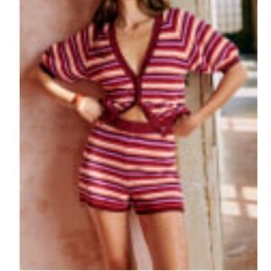 Sezane Eliam Shorts Rayures Multico - Size M NWT